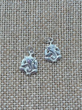 Sterling Silver Om Ganesha Charms Pendant Set of 2